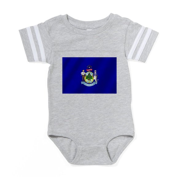 CafePress - Maine State Flag - Cute Infant Baby Football Bodysuit