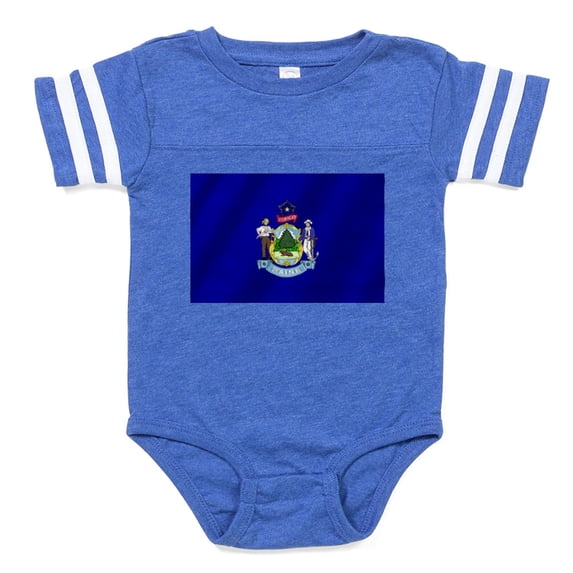 CafePress - Maine State Flag - Cute Infant Baby Football Bodysuit