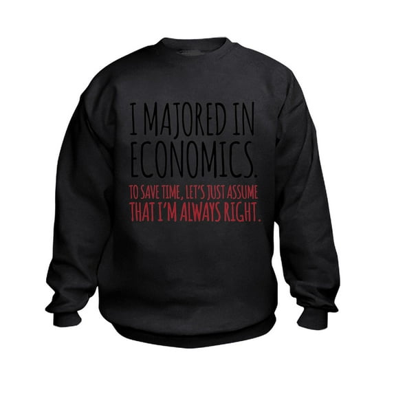 CafePress - Majored In Economic Sweatshirt - Kids Sweatshirt, Youth Crew Neck Sweatshirt