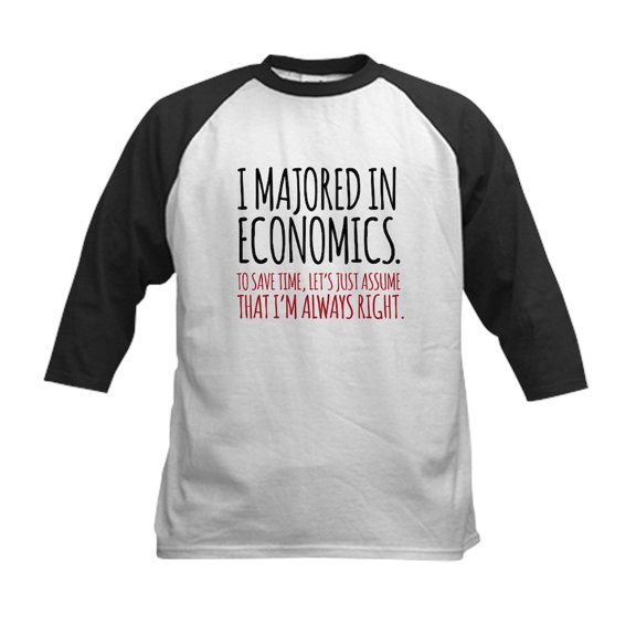 CafePress - Majored In Economics Baseball Jersey - Kids Cotton Baseball Jersey, 3/4 Sleeve Shirt