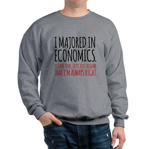 CafePress - Majored In Economics Sweatshirt - Crew Neck Sweatshirt