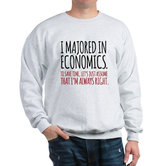 CafePress - Majored In Economics Sweatshirt - Crew Neck Sweatshirt