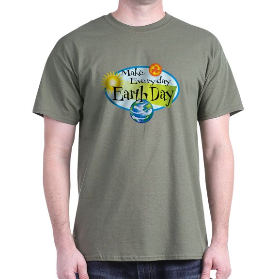CafePress - Make Everyday Earth Day Dark T Shirt - Men's Classic Graphic Cotton T-Shirt