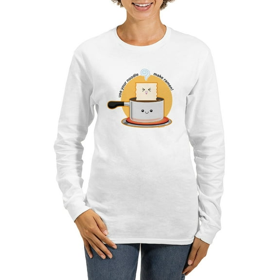 CafePress - Make Ramen Women's Long Sleeve T Shirt - Women's Long Sleeve Graphic Casual T-Shirt