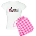 thumbnail image 1 of CafePress - Makeup Love Women's Light Pajamas - Women's Short Sleeve Print T-Shirt and Pants Light Cotton Pajama Set, 1 of 7