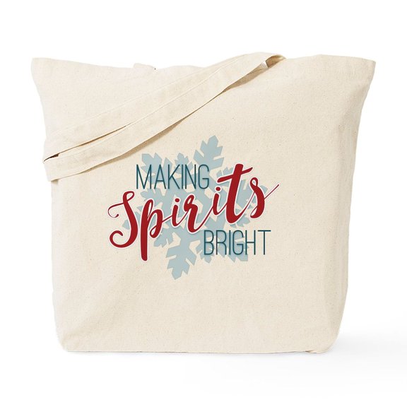 CafePress - Making Spirits Bright Tote Bag - Unisex Canvas Tote Bag, Beige, 1-Piece