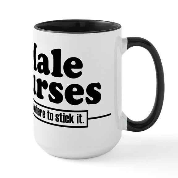 CafePress - Male Nurses Mugs - 15 oz Ceramic Large White Novelty Mug