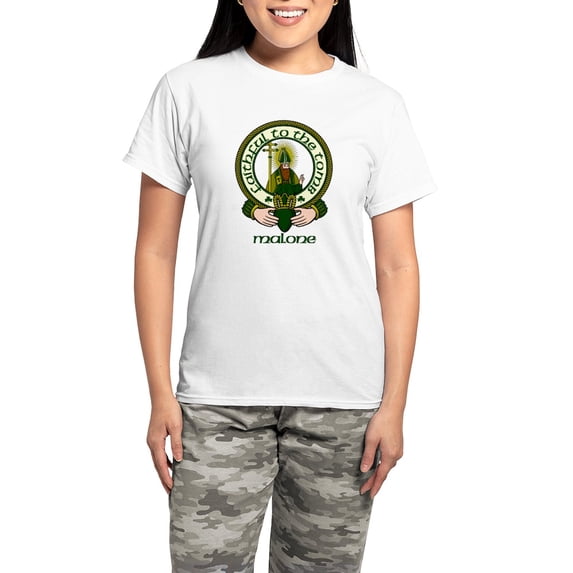 CafePress - Malone Clan Motto Women's Light Pajamas - Women's Short Sleeve Print T-Shirt and Pants Light Cotton Pajama Set