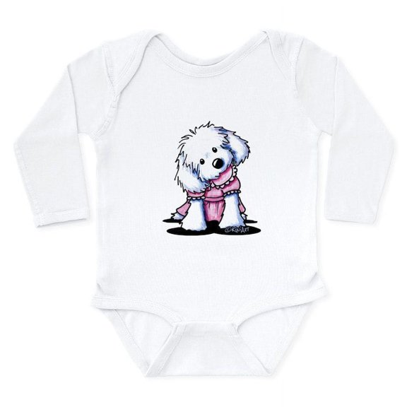 CafePress - Maltese Girl In Pink Long Sleeve Infant Bodysuit - Long Sleeve Cotton Baby Bodysuit