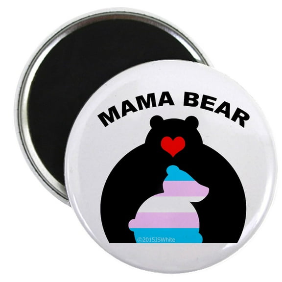 CafePress - Mama Bear Trans Magnets - 2.25" Round Magnet, Refrigerator Magnet, Button Magnet Style