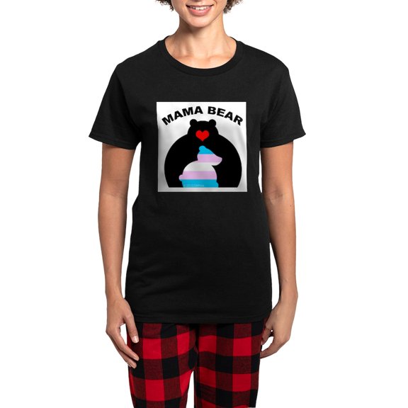CafePress - Mama Bear Trans Pajamas - Women's Short Sleeve Print T-Shirt and Pants Dark Cotton Pajama Set