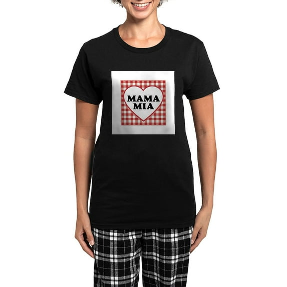 CafePress - Mama Mia Women's Dark Pajamas - Women's Short Sleeve Print T-Shirt and Pants Dark Cotton Pajama Set