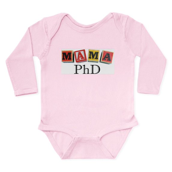 CafePress - Mama Phd Body Suit - Long Sleeve Cotton Baby Bodysuit
