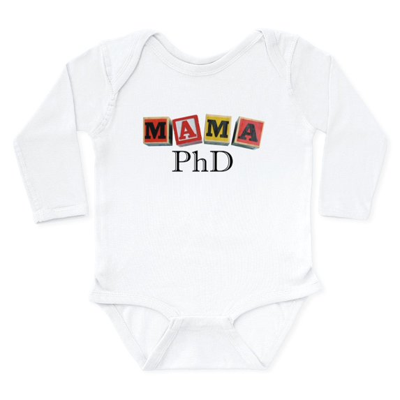 CafePress - Mama Phd Body Suit - Long Sleeve Cotton Baby Bodysuit