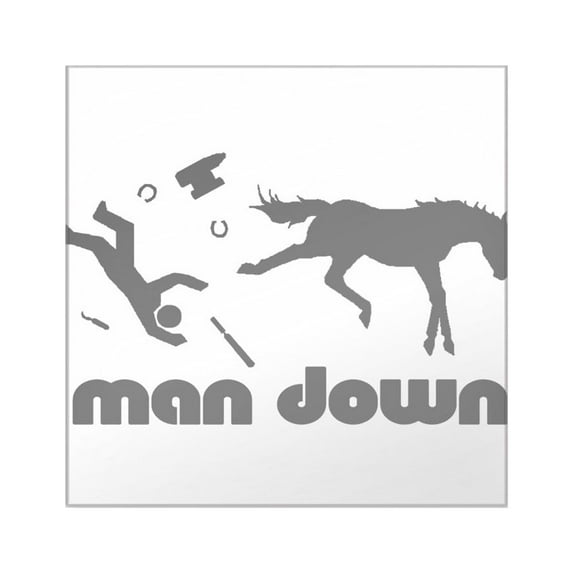 CafePress - Man Down Horseshoer - Square Sticker 3" x 3"