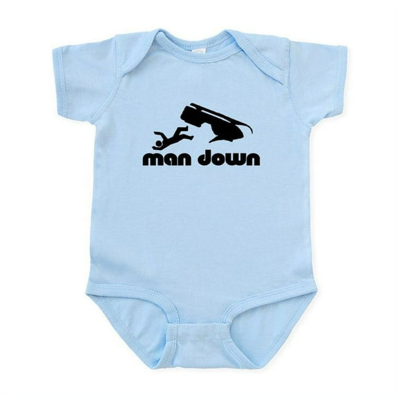 CafePress - Man Down Snowmobile Infant Bodysuit - Baby Light Bodysuit, Size Newborn - 24 Months