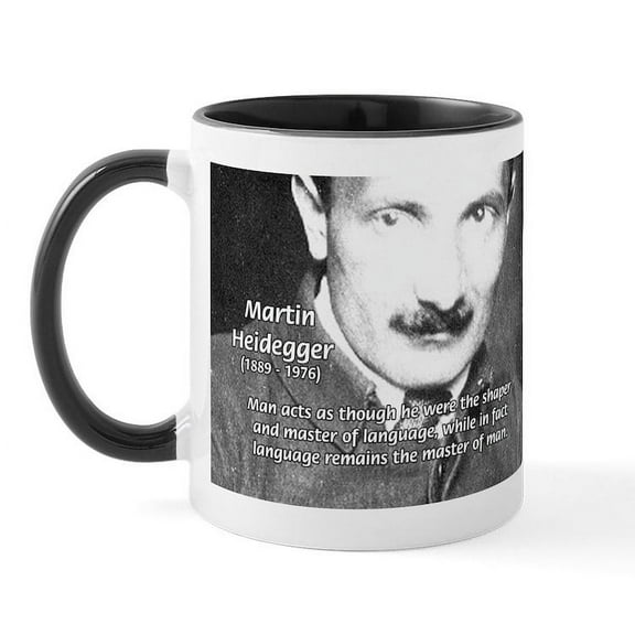 CafePress - Man / Language: Heidegger Mug - 11 oz Ceramic Mug - Novelty Coffee Tea Cup