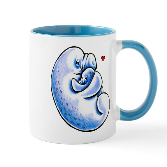 CafePress - Manatee Mothers Love Mug - 11 oz Ceramic Mug - Novelty Coffee Tea Cup