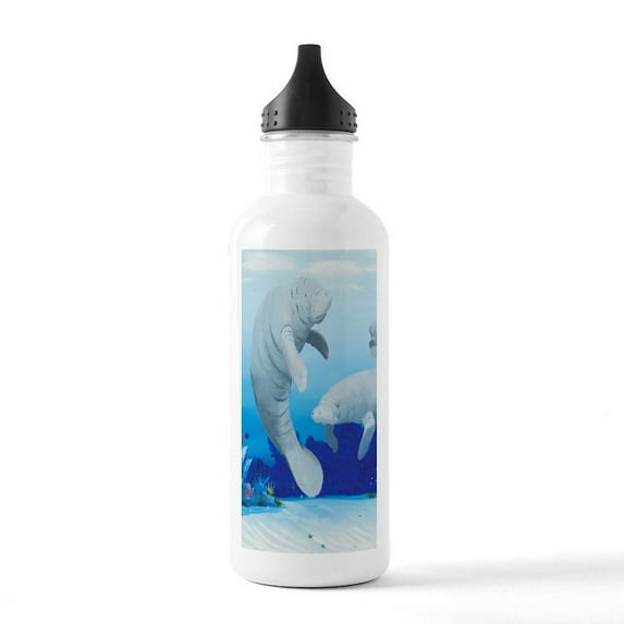 CafePress - Manatees 3 Tall Stainless Water Bottle 1 - Stainless Steel Water Bottle, Sports Bottle, 1.0L