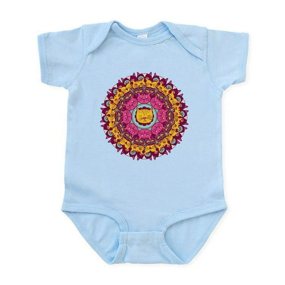 CafePress - Mandala Cats Body Suit - Baby Light Bodysuit, Size Newborn - 24 Months