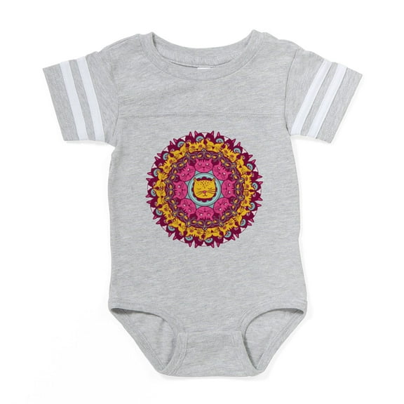 CafePress - Mandala Cats - Cute Infant Baby Football Bodysuit