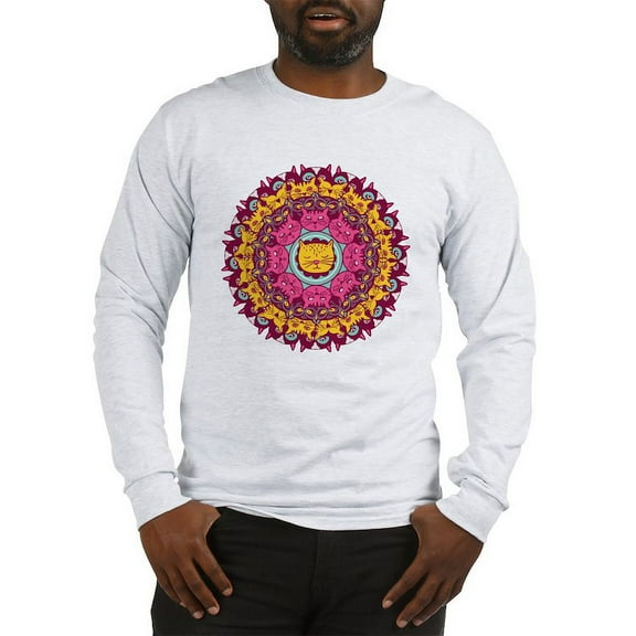 CafePress - Mandala Cats Long Sleeve T Shirt - Unisex Cotton Long Sleeve T-Shirt