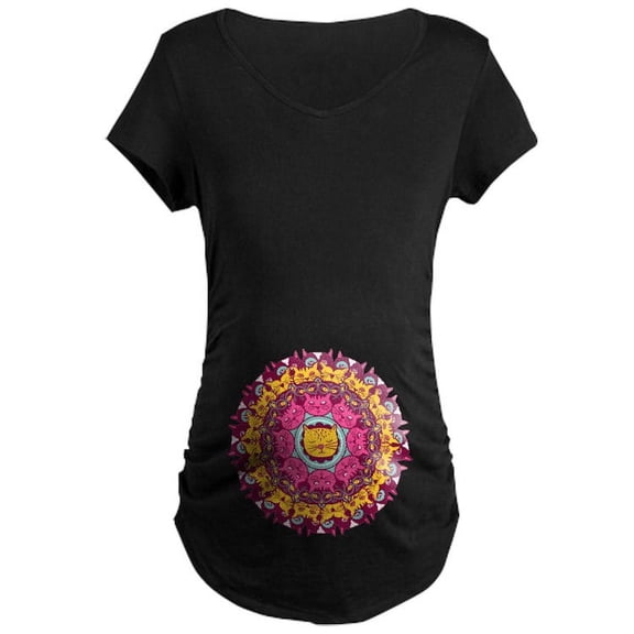 CafePress - Mandala Cats Maternity T Shirt - Maternity Dark T-Shirt