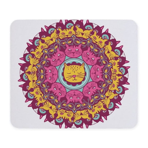 CafePress - Mandala Cats - Non-slip Rubber Mousepad, Gaming Mouse Pad