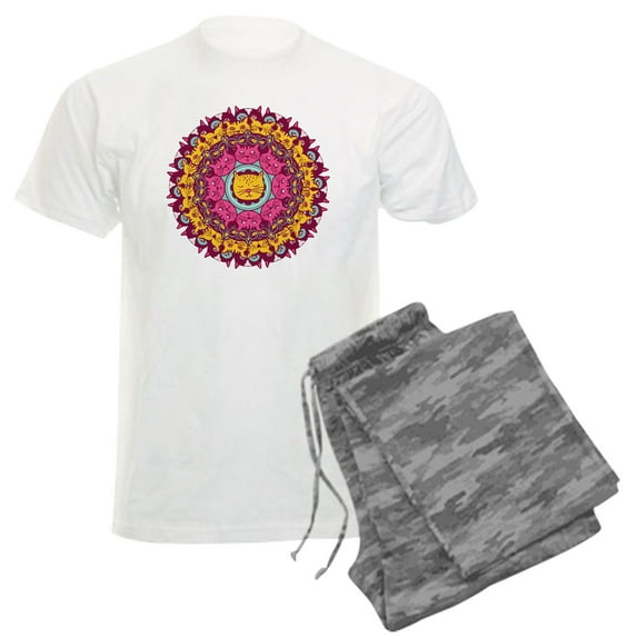 CafePress - Mandala Cats Pajamas - Men's Light Loose Fit Cotton Pajama Set