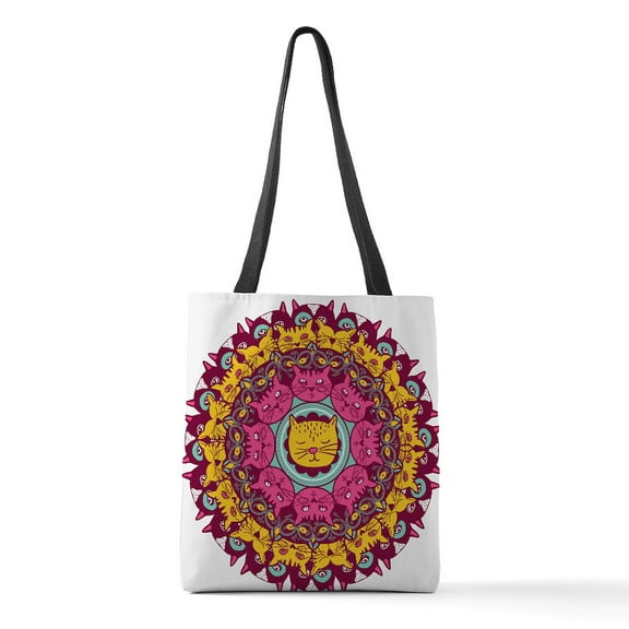 CafePress - Mandala Cats - Polyester Tote Bag 16"x16"