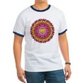 thumbnail image 1 of CafePress - Mandala Cats T Shirt - 100% Cotton Ringed T-Shirt, 1 of 4