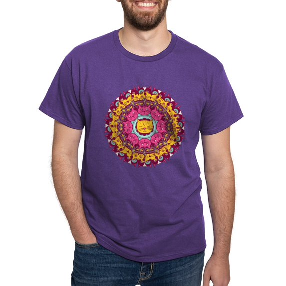 CafePress - Mandala Cats T Shirt - Men's Classic Graphic Cotton T-Shirt