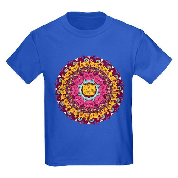 CafePress - Mandala Cats T Shirt - Dark T-Shirt Kids XS-XL