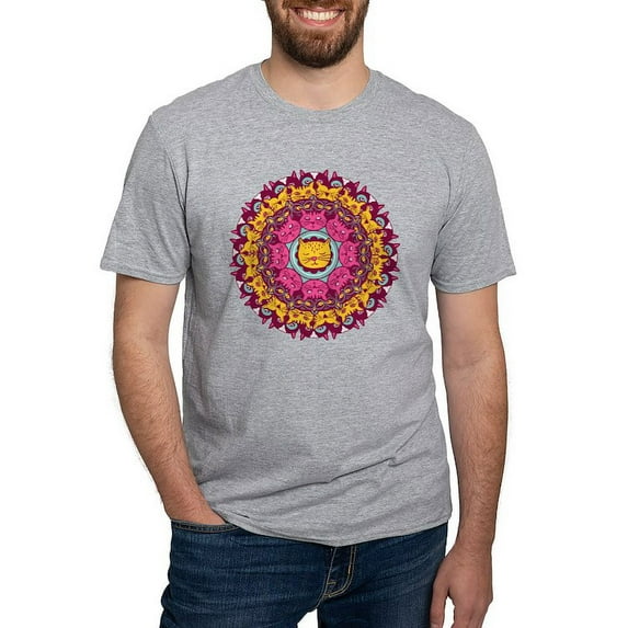CafePress - Mandala Cats T Shirt - Fitted T-Shirt, Vintage Fit Soft Cotton Tee