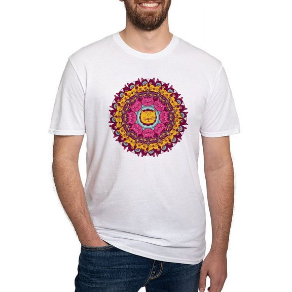 CafePress - Mandala Cats T Shirt - Fitted T-Shirt, Vintage Fit Soft Cotton Tee