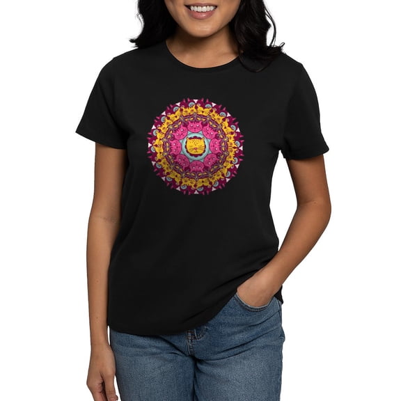 CafePress - Mandala Cats T Shirt - Women's Traditional Fit Dark T-Shirt