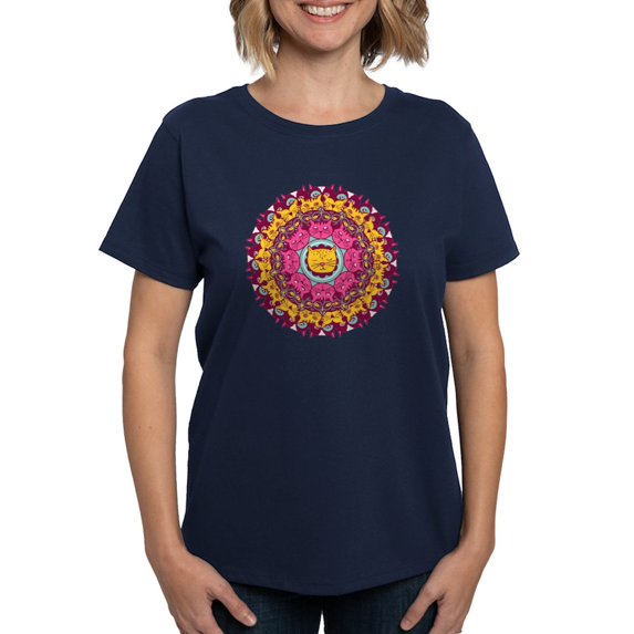 CafePress - Mandala Cats T Shirt - Women's Traditional Fit Dark T-Shirt