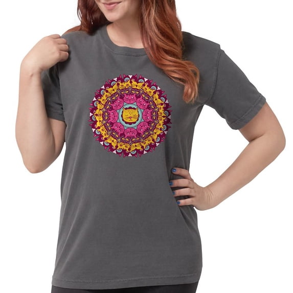 CafePress - Mandala Cats T Shirt - Womens Comfort Colors® Shirt