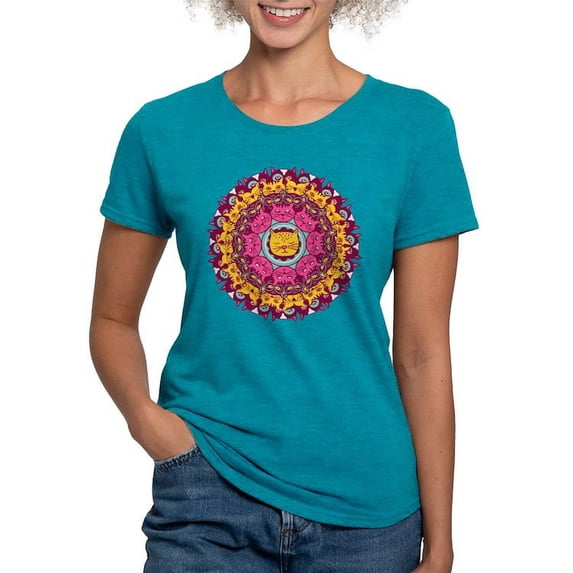 CafePress - Mandala Cats T Shirt - Womens Tri-blend T-Shirt