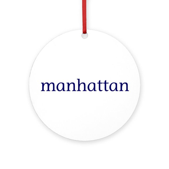 CafePress - Manhattan -  Round Wood Ornament 4"