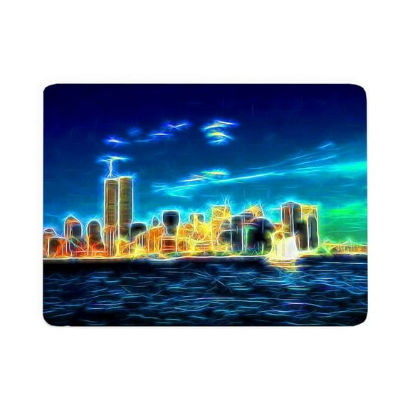 CafePress - Manhattan Skyline, New York, USA - Large Sherpa Fleece Throw Blanket 80" x 60"