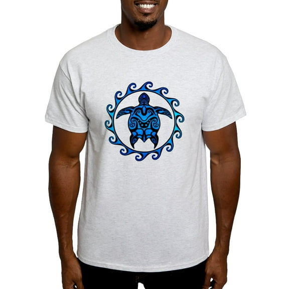 CafePress - Maori Tribal Blue Turtle T Shirt - Men's Classic Graphic T-Shirt