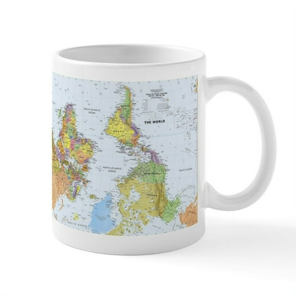 CafePress - Map A World Turner Upsidedown Mugs - 11 oz Ceramic Mug - Novelty Coffee Tea Cup