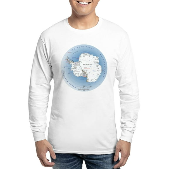 CafePress - Map Antarctica Long Sleeve T Shirt - Unisex Cotton Long Sleeve T-Shirt