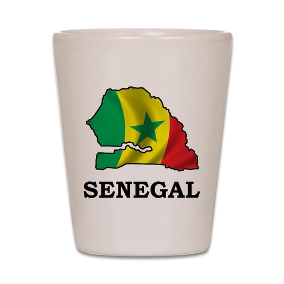 CafePress - Map Of Senegal - White Shot Glass, Unique and Funny Shot Glass