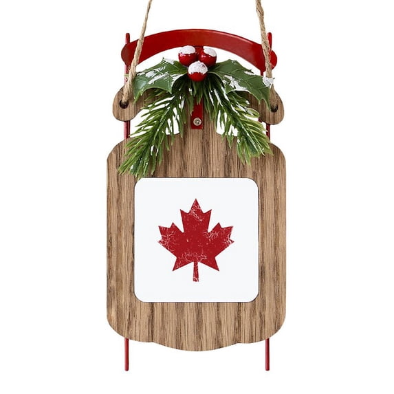 CafePress - Maple Leaf - Sled Ornament