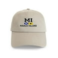 thumbnail image 1 of CafePress - Marco Island FL Nautical Flags Design Cap - Adjustable 100% Brushed Unisex Casual Cotton Baseball Cap, Beige, 1, 1 of 2