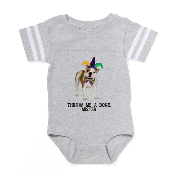 CafePress - Mardi Gas Bulldog - Cute Infant Baby Football Bodysuit