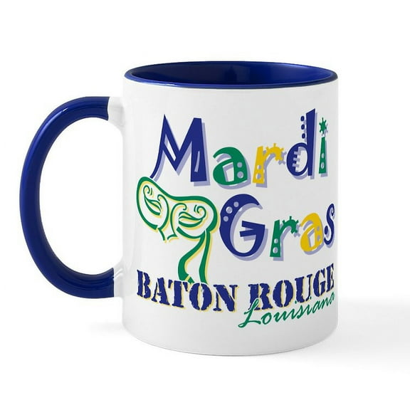 CafePress - Mardi Gras Baton Rouge Mug - 11 oz Ceramic Mug - Novelty Coffee Tea Cup