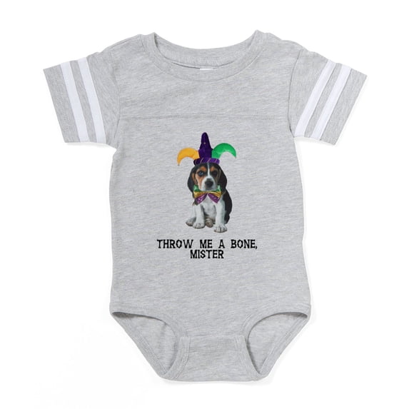 CafePress - Mardi Gras Beagle - Cute Infant Baby Football Bodysuit